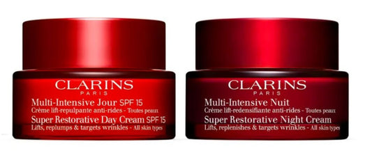 Clarins Super Restorative Day & Night Cream SPF15 Set for Women