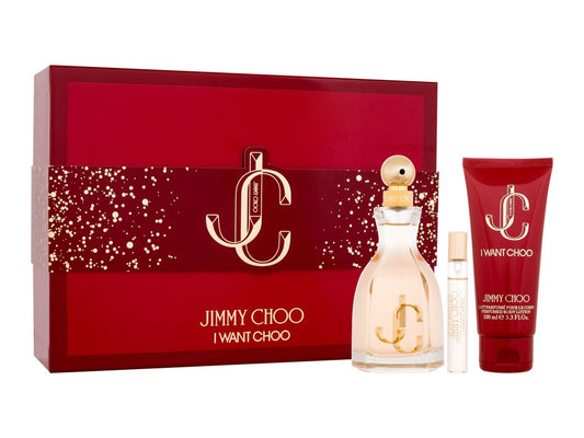 Jimmy Choo I Want Choo 100ml EDP + 100ml Body Lotion + 7.5ml EDP for Women Gift Set