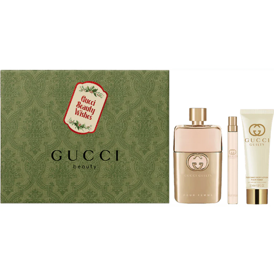 Gucci Guilty Pour Femme 90ml EDP + 10ml EDP + 50ml Body Lotion for Women Gift Set