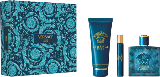 Versace Eros 100ml Parfum + 10ml Mini + 150ml Shower Gel for Men Gift Set
