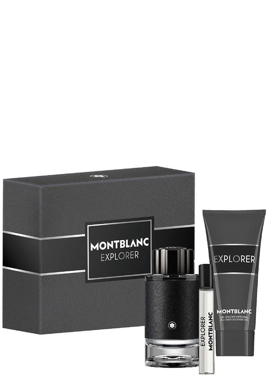 Mont Blanc Explorer 100ml EDP + 100ml Shower Gel + 7.5ml EDP Mini For Men Gift Set