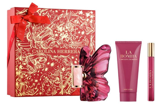 Carolina Herrera La Bomba 80ml EDP + 100ml Body Lotion + 10ml EDP Set for Women