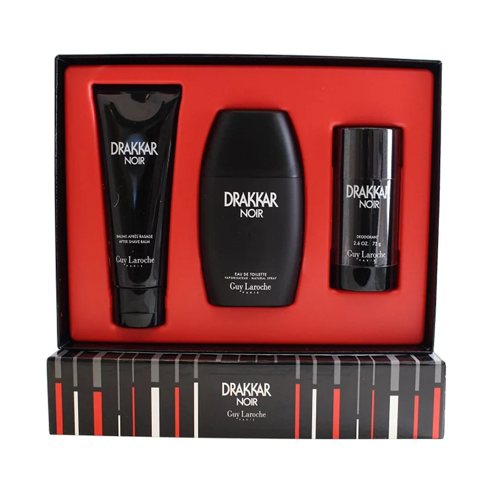 Guy Laroche Drakkar Noir 100ml EDT Gift Set + 150ml Deo Spray + 50ml Hair & Body Wash
