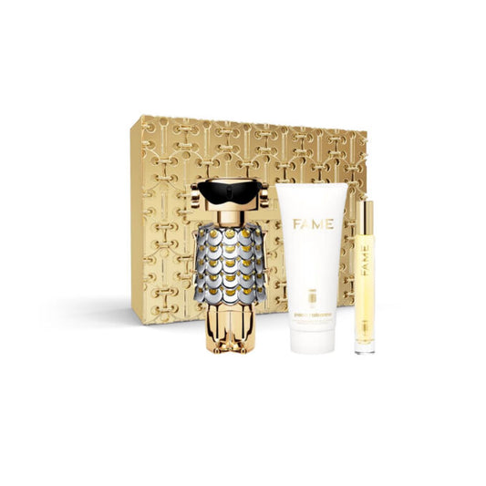 Paco Rabanne Fame 80ml EDP Spray + 100ml Body Lotion + 10ml Mini