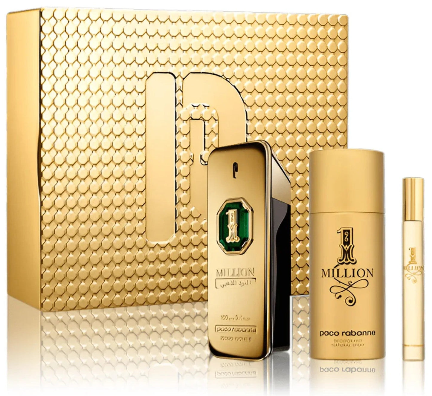 Paco Rabanne One Million Golden Oud 100ml Intense Parfum + 150ml Deodorant + 10ml EDP Set for Men