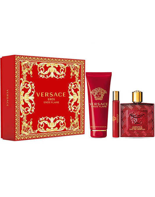 Versace Eros Flame 100ml EDP + 150ml Shower Gel + 10ml EDP for Men GIFT SET