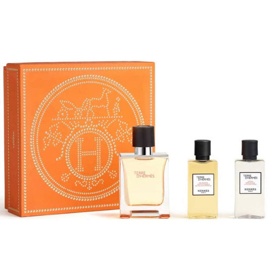 Hermes Terre d’Hermès 50ml EDT + 40ml Shower Gel + 40ml Aftershave Lotion for Men Gift Set