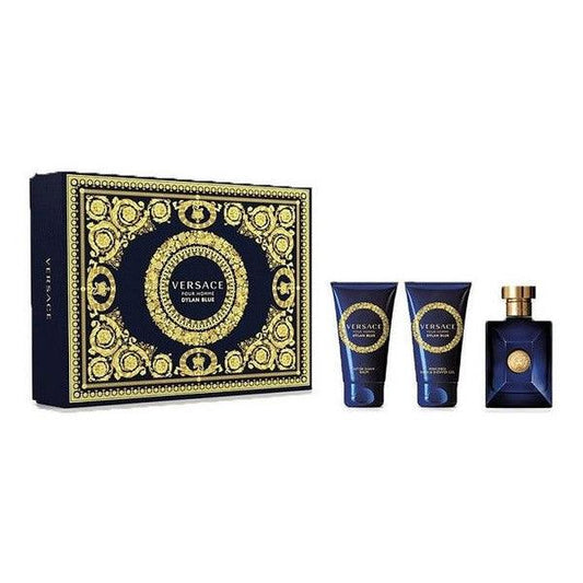 Versace Dylan Blue Gift Set for Men 50ml EDT + 50ml Aftershave Lotion + 50ml Shower Gel - Perfume Oasis